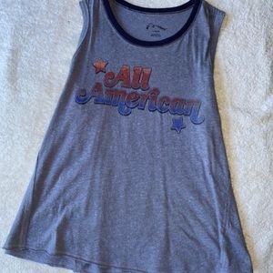 Blue ‘All American’ girls tank top